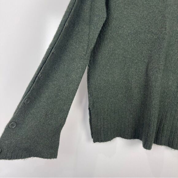 Magaschoni Wool/Alpaca Blend Long Sleeve Sweater Green Buttons Women's Medium - Picture 8 of 9